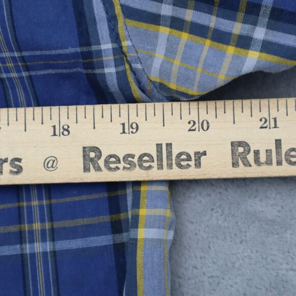 Real Tree Shirt Mens Small Blue Plaid Black Pearl Snap Button Up Dress Western - Picture 5 of 16